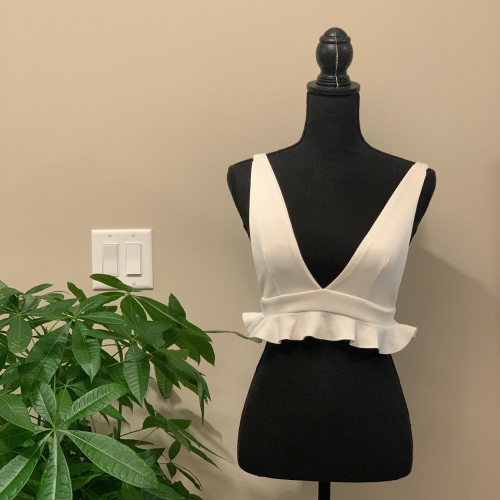 Misguided ruffled crop top